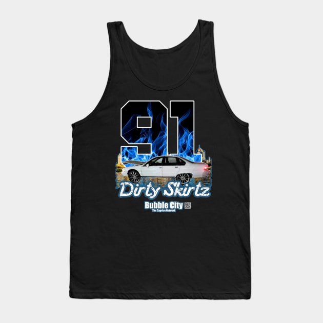 Blue Flames 91 Caprice Dirty Skirtz Tank Top by Black Ice Design